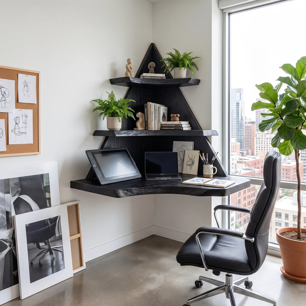 Cozy Computer Desk Home Office Desk Corner Shelves For Home Office