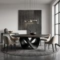 Modern Sculptural Base Round Dining Table For Dining Room