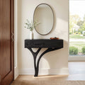 Contemporary Curved Wooden Console Table For Entryway