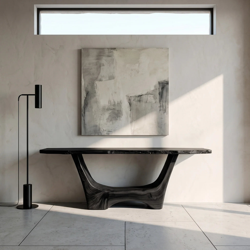 Organic Live Edge Sculptural Console Table For Entryway