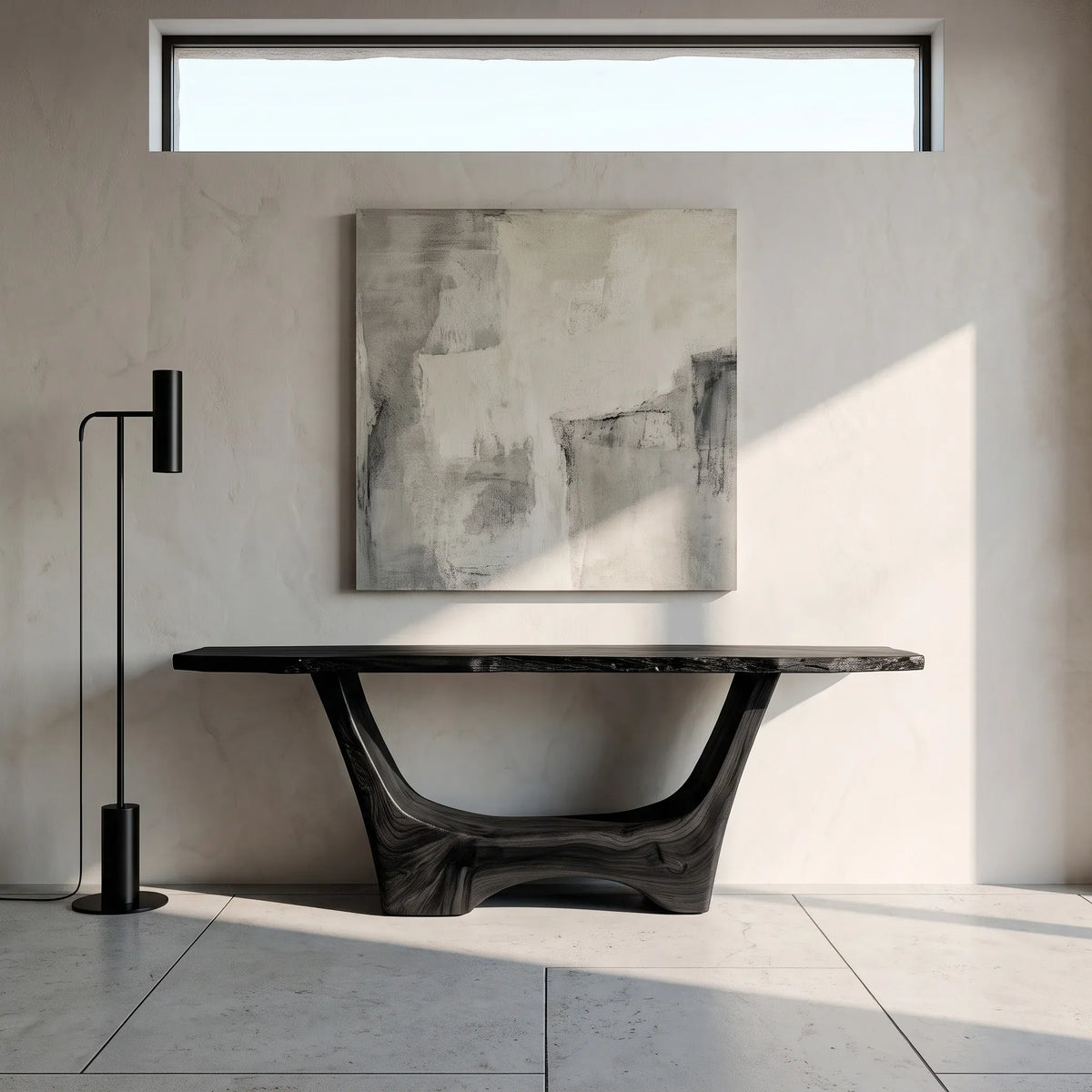 Organic Live Edge Sculptural Console Table For Entryway