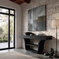 Contemporary Curved Storage Console Table For Entryway