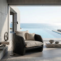 Modern Sculptural Armchair With Wrap-Around Backrest For Reading Corner