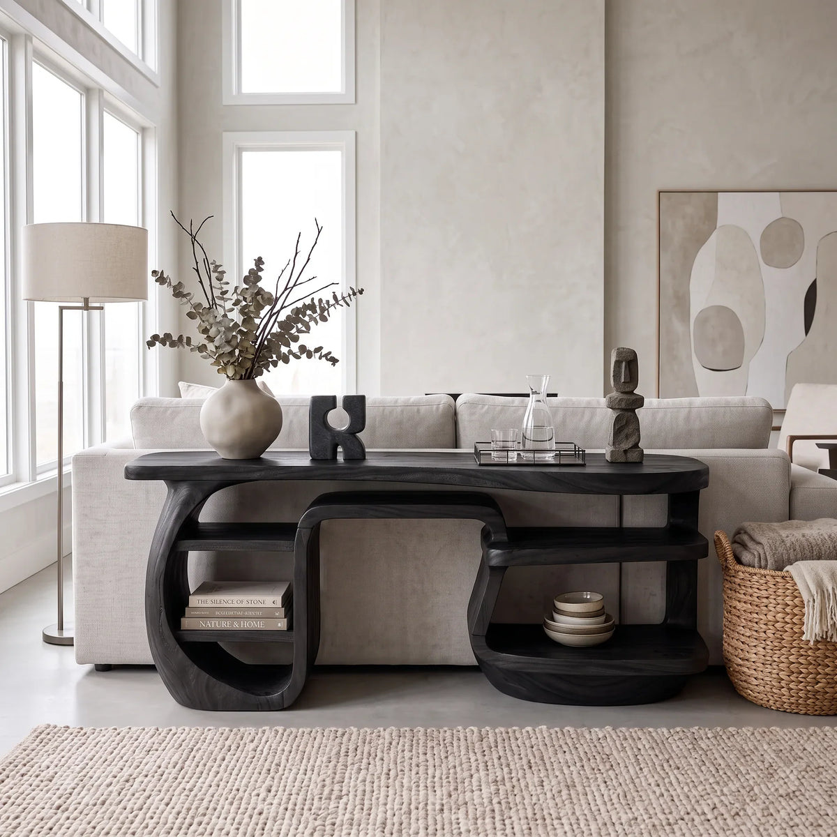 Minimalist Asymmetric Console Table For Lounge Area