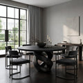 Contemporary Organic Pedestal Round Dining Table For Dining Room