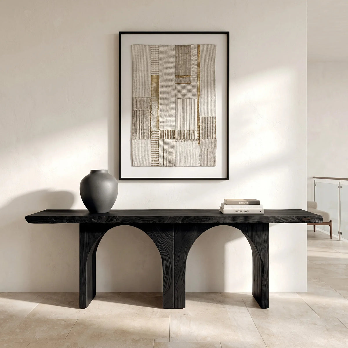 Modern Live Edge Wooden Console Table For Hallway
