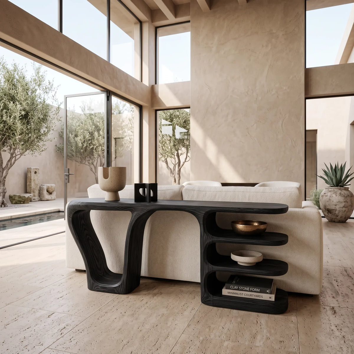 Minimalist Layered Console Table For Living Room
