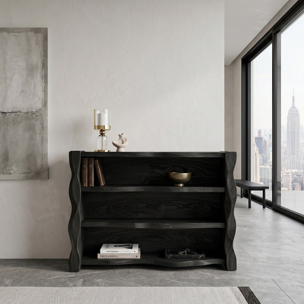 Organic Wavy Console Table With Three Tiers For Interior