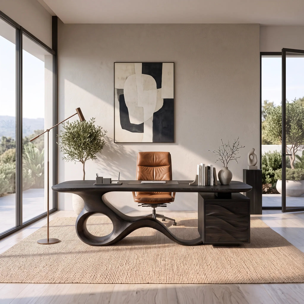 Modern Office Desk With Drawers For Professional Workspace