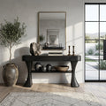 Scandinavian Sculptural Wood Console Table For Entryway