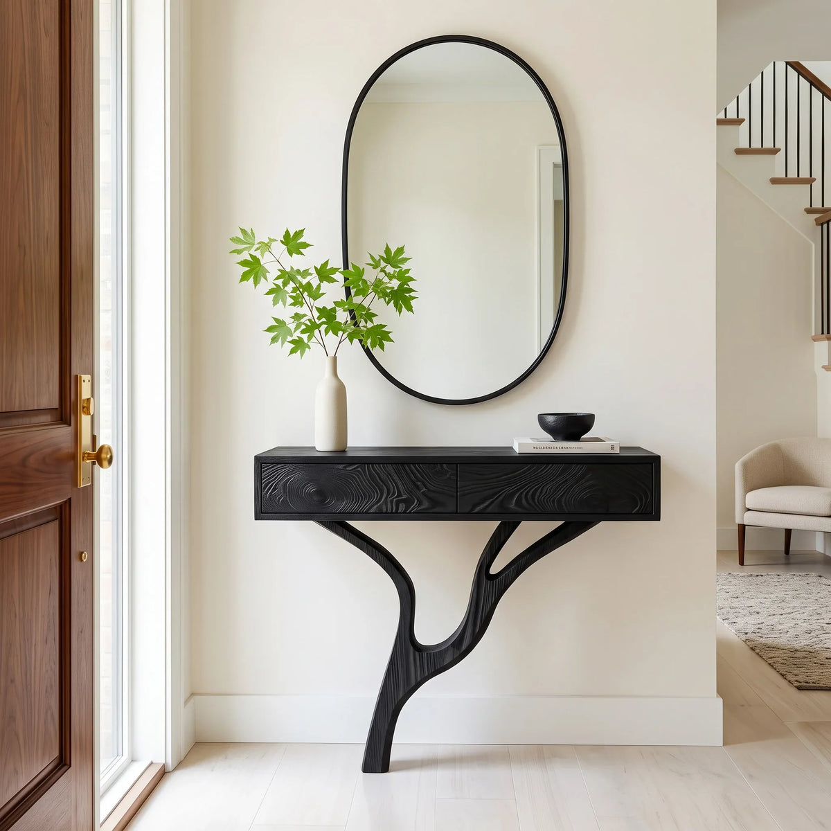Modern Branch Style Wooden Console Table For Hallway