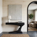 Modern Curved Console Table With Drawers For Entryway