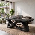 Modern Office Desk Sculptural Curved Base For Luxury Office