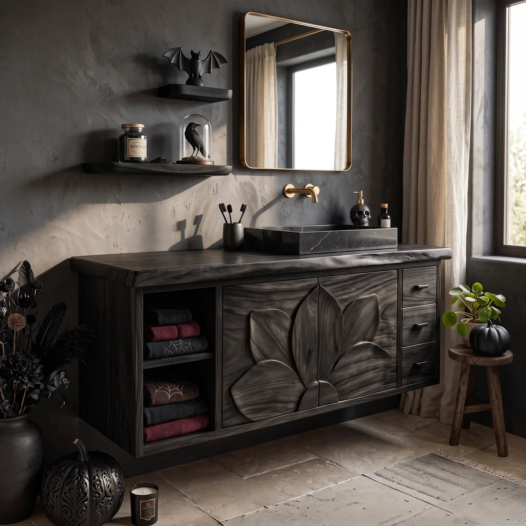 Farmhouse Skull Storage Bathroom Vanity Country Retreat