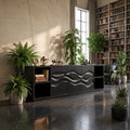 Contemporary Fluted Sideboard Bright Entryway Foyer