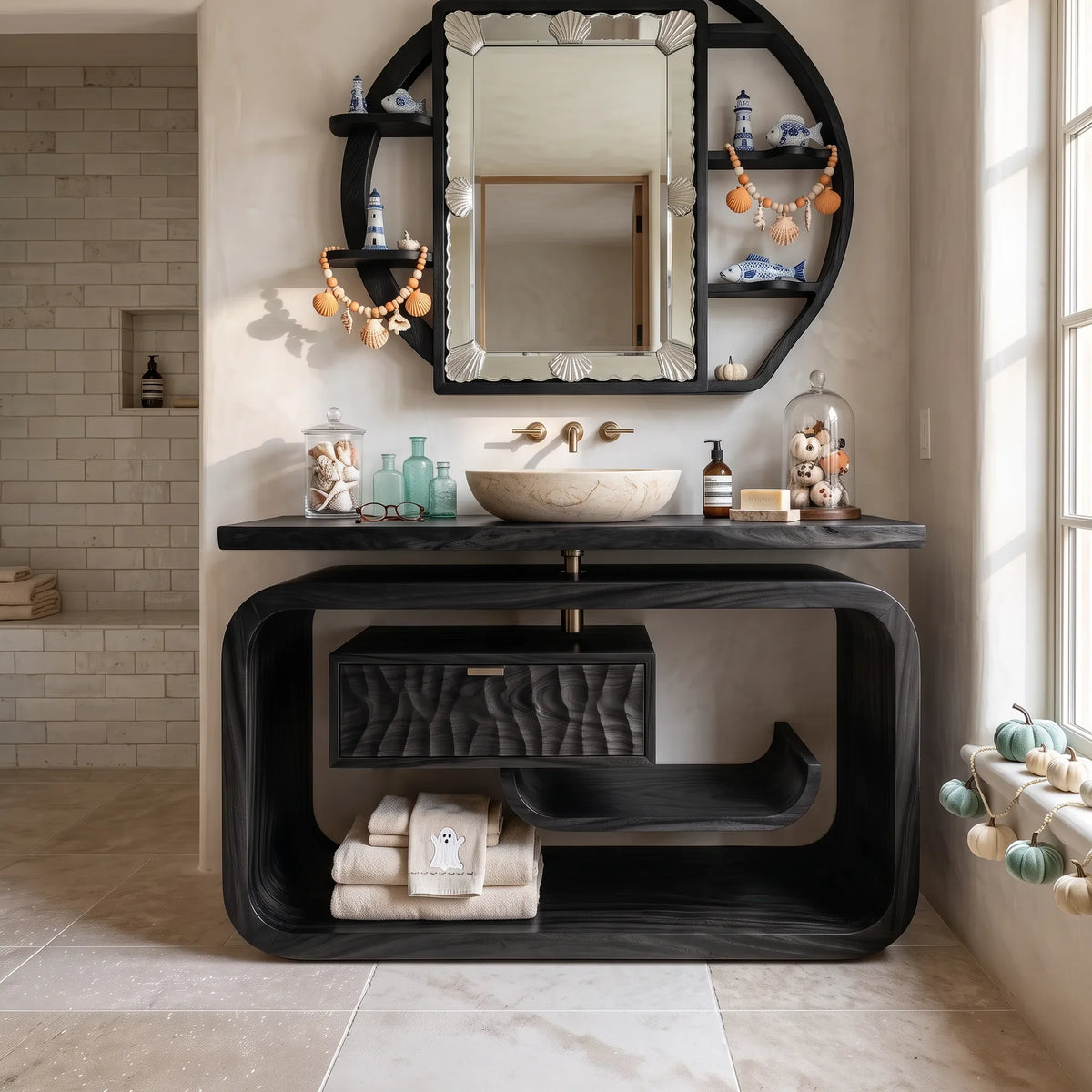 Farmhouse Skull Bathroom Vanity Contemporary Bathroom