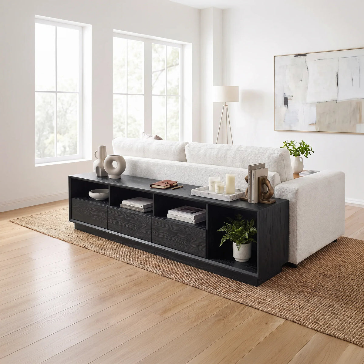 Minimalist Long Console Table For Contemporary Entryway