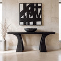 Organic Modern Sculptural Console Table With Curved Legs For Entryway