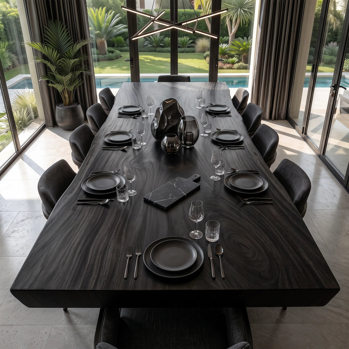 Rustic Live Edge Dining Table Top 8 Seater