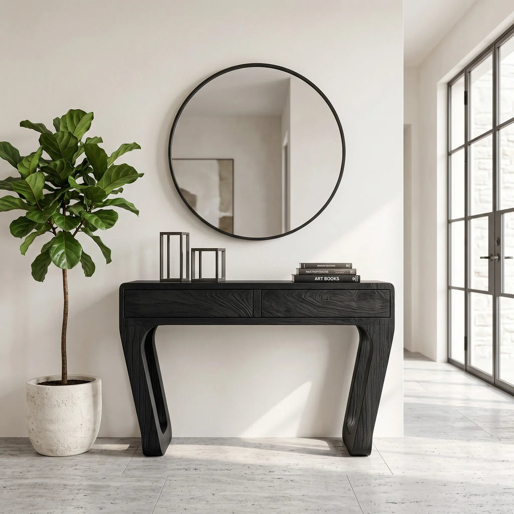 Modern Sculptural Open Leg Console Table For Hallway