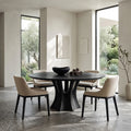 Modern Sculptural Pedestal Round Dining Table For Dining Room