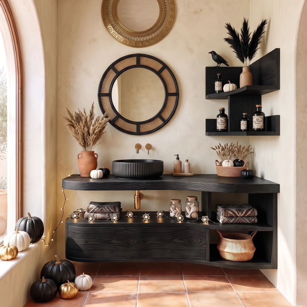 Rustic Skull Floating Bathroom Vanity Modern Bathroom