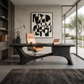Contemporary Office Desk Sculptural Curved Base Modern Workspace