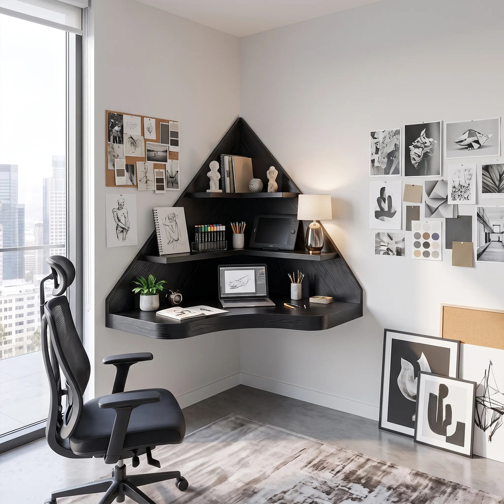 Calm Writing Desk Home Office Desk Computer Desk Corner Shelves For Living Room