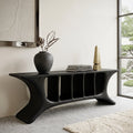 Modern Sculptural Open Shelf Console Table For Living Room