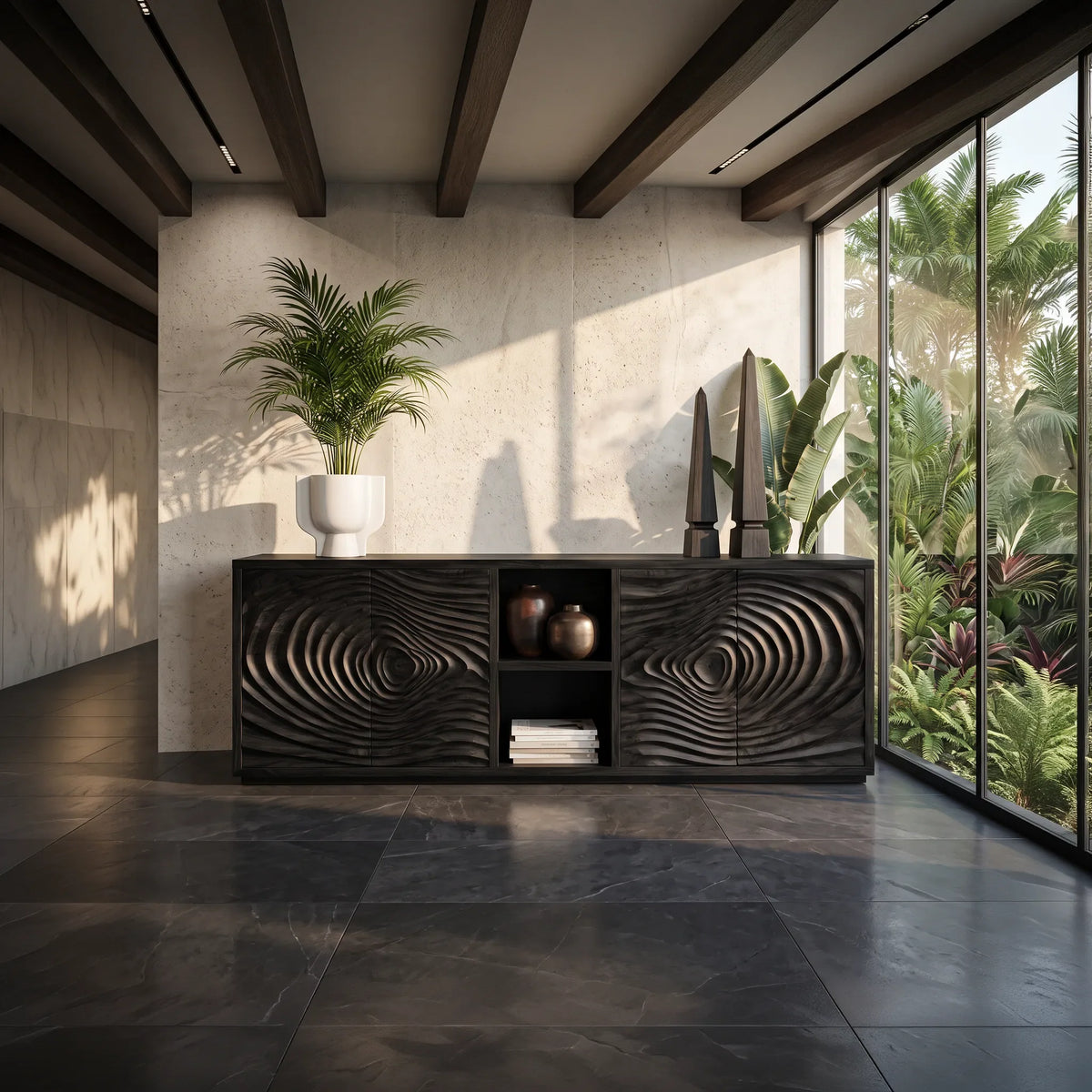 Handcrafted Organic Wave Sideboard Modern Dining Room