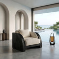 Minimalist Curved Frame Armchair For Contemporary Home