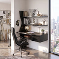 Airy Computer Desk Home Office Desk Writing Desk With Floating Shelves For Home Office