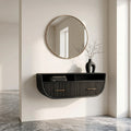 Modern Fluted Floating Console Table For Entryway