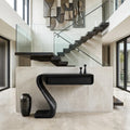Contemporary Curved Drawer Console Table For Living Room