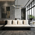 Minimalist Wooden Sofa With Cushions For Living Room