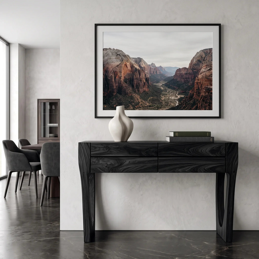 Contemporary Sculptural Drawer Console Table For Hallway