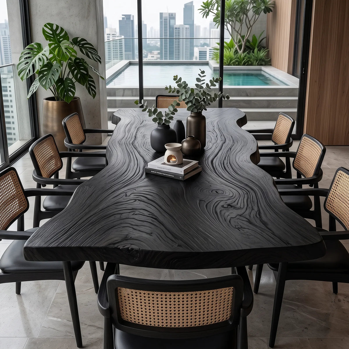 Contemporary Live Edge Wood Table Top Modern Kitchen