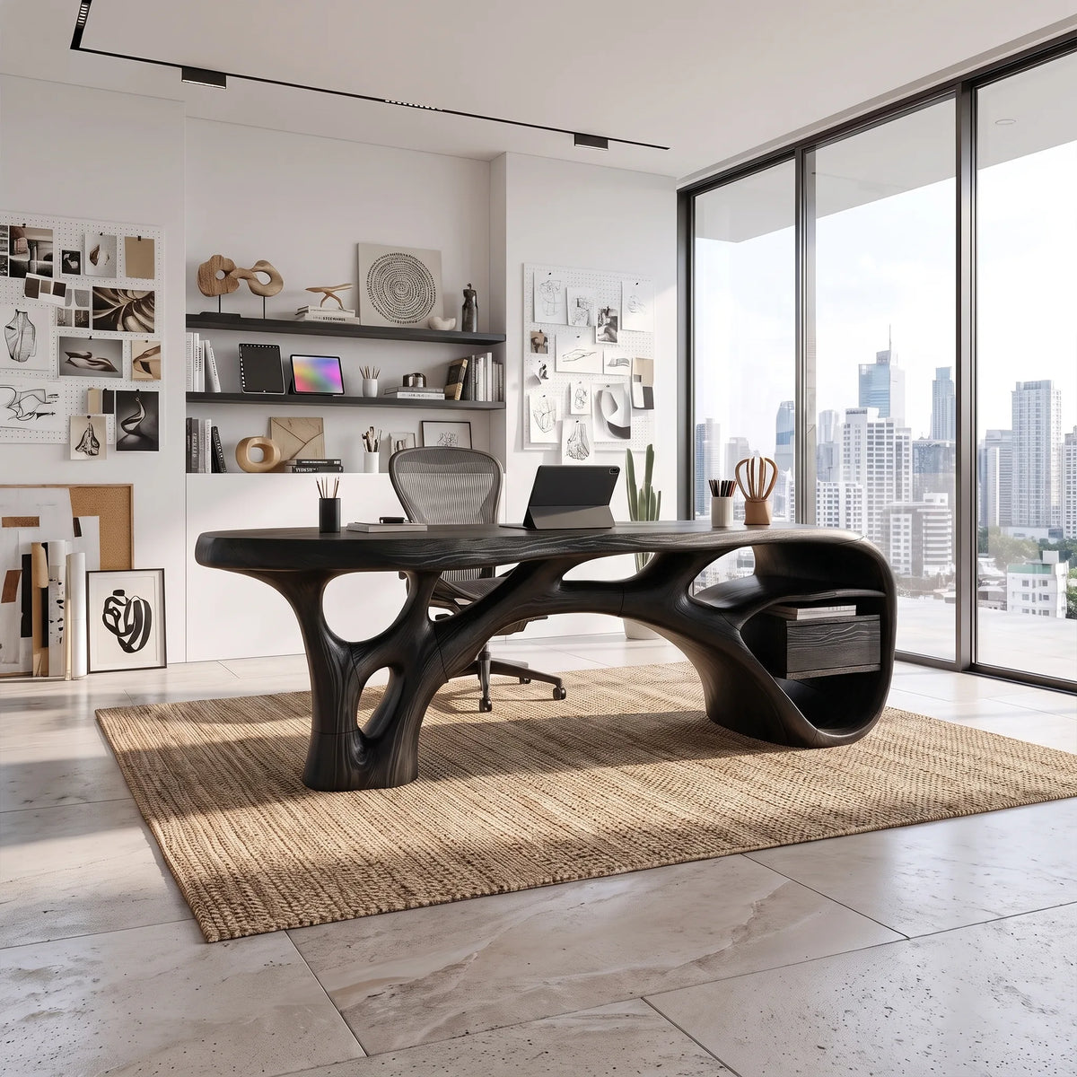 Airy Executive Desk Computer Desk Home Office Desk Open Frame For Modern Office