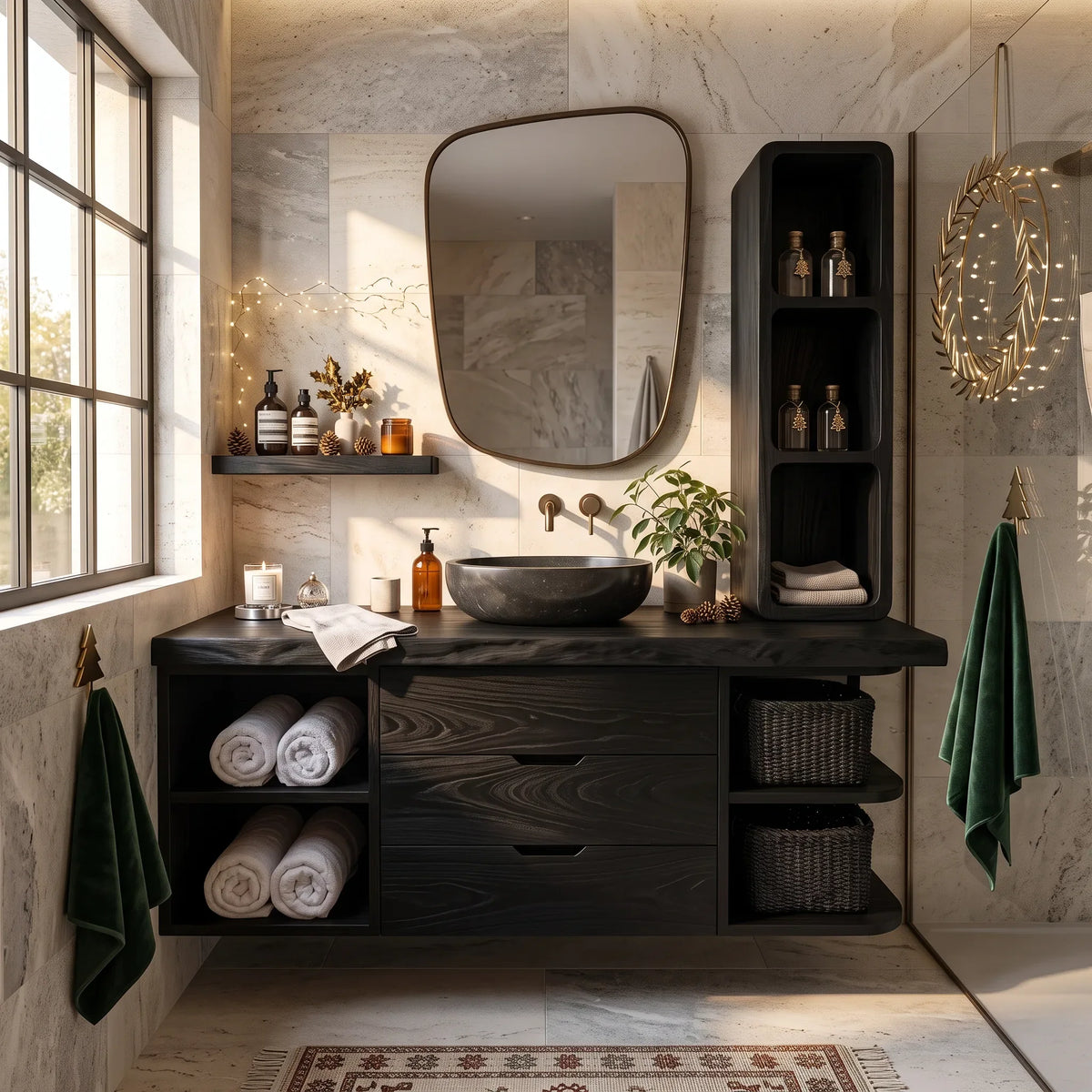Organic Modern Nutcracker Bathroom Vanity Wellness Room