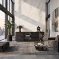 Contemporary Grooved Front Credenza Open Dining Room