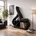 Contemporary Sculptural Wooden Record Player Stand For Living Room