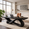 Contemporary Executive Desk Organic Curved Base For Modern Workspace