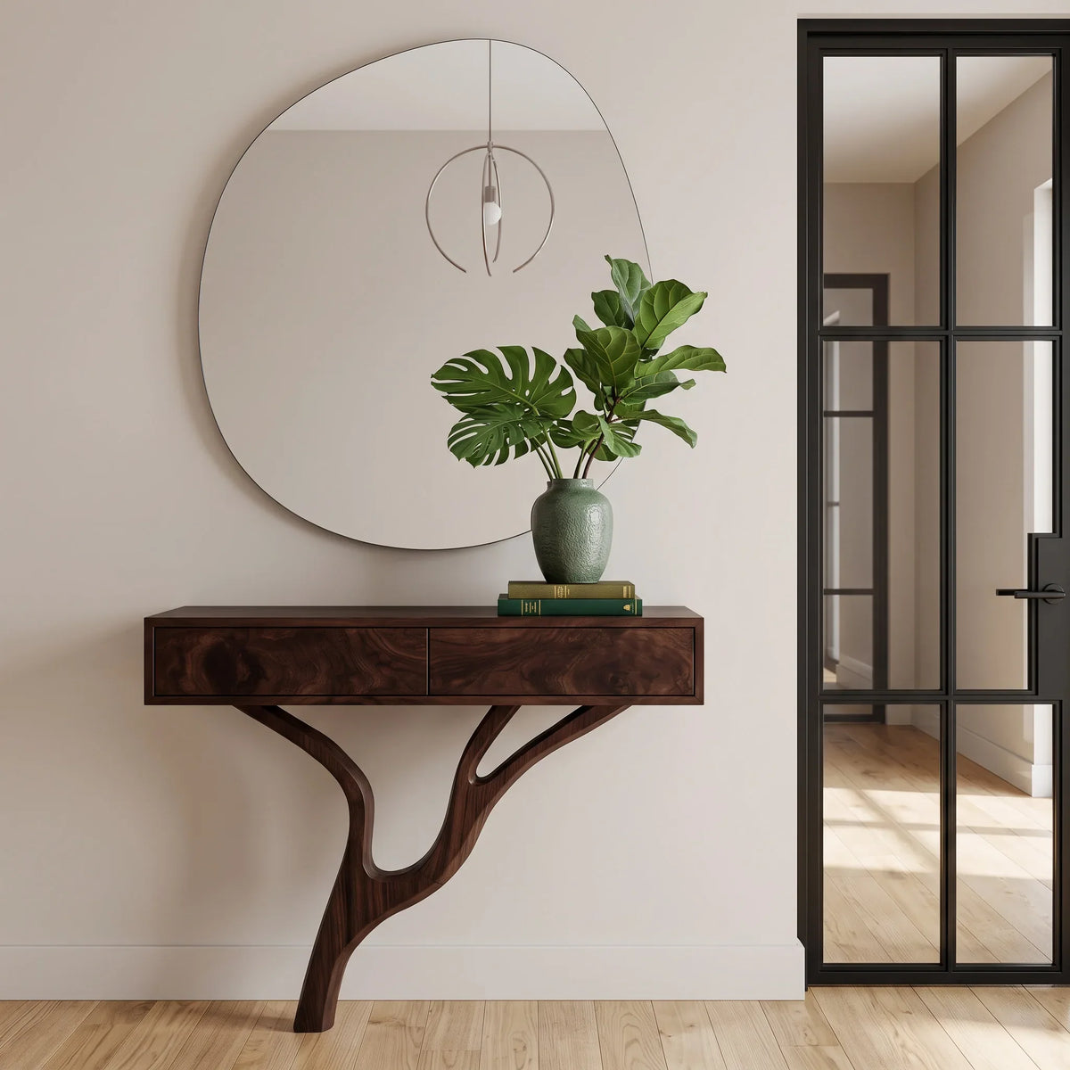 Modern Branch Style Wooden Console Table For Hallway