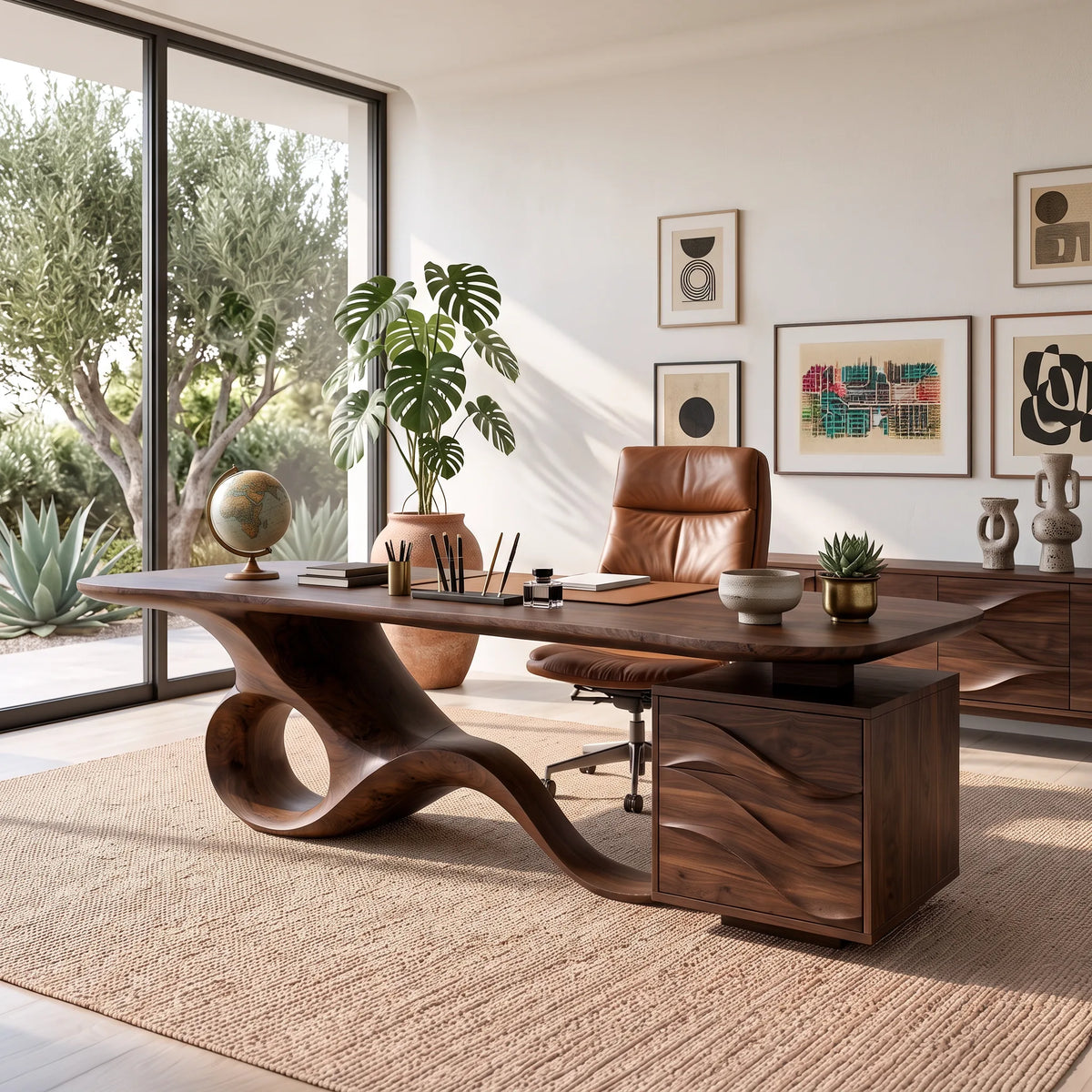 Modern Office Desk With Drawers For Professional Workspace