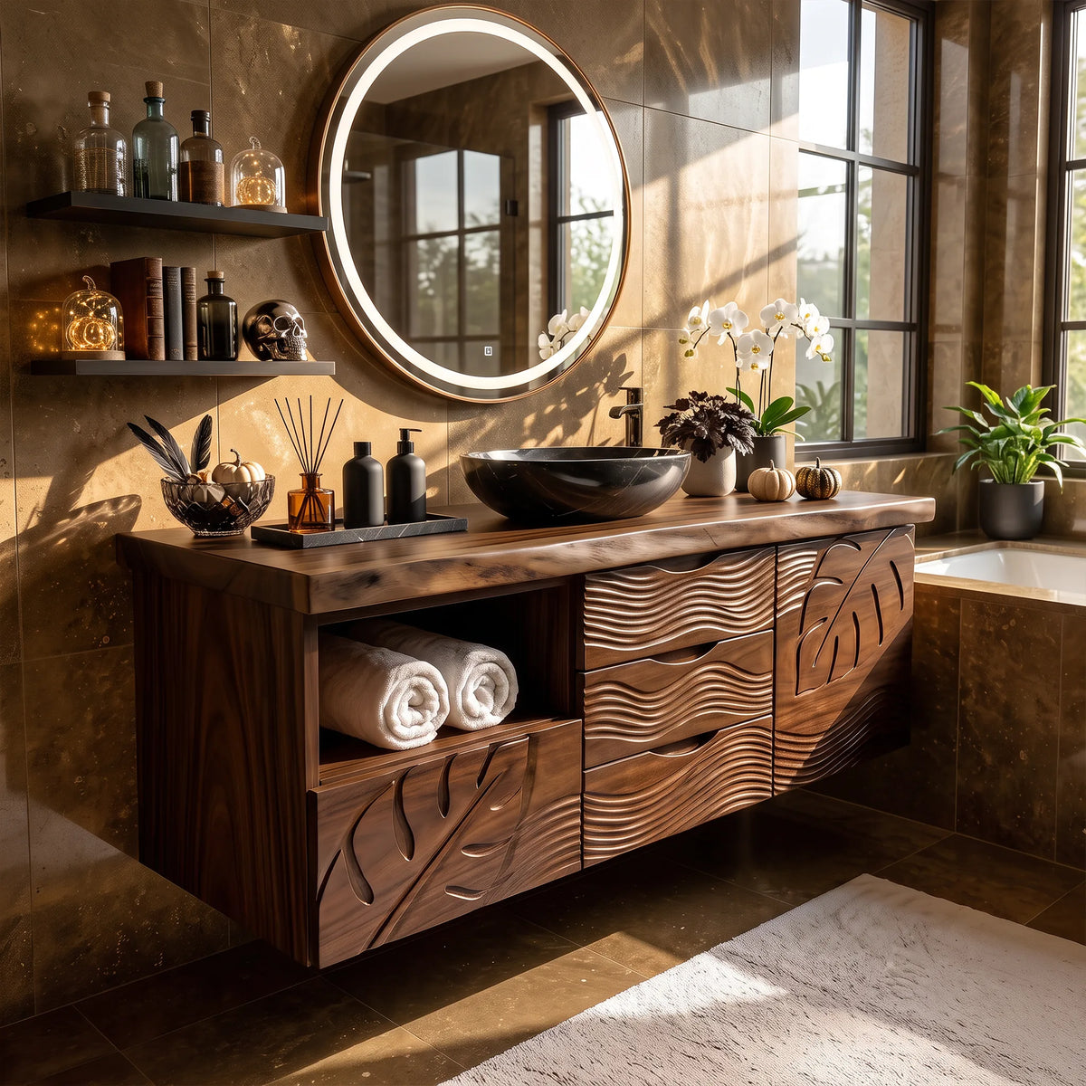 Rustic Halloween Storage Bathroom Vanity Guest Ensuite