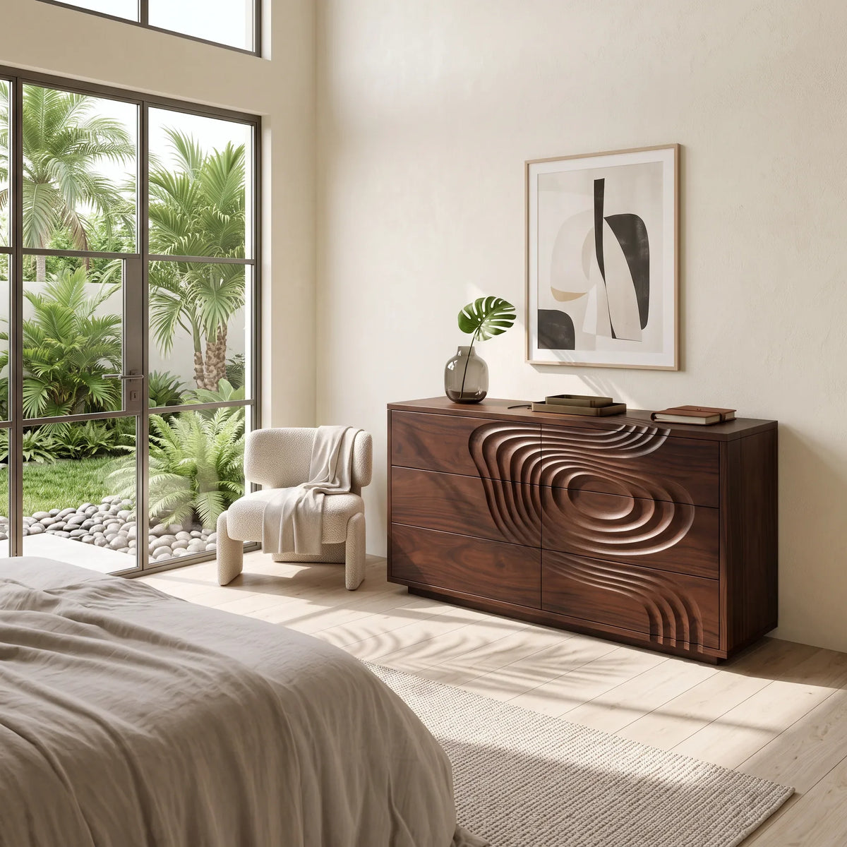 Organic Ripple Dresser For Contemporary Bedroom Interior