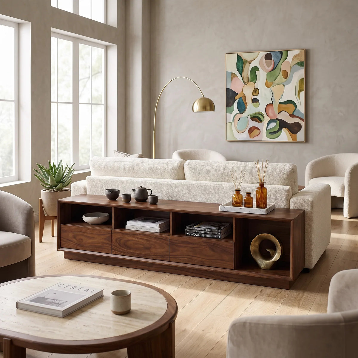 Minimalist Long Console Table For Contemporary Entryway