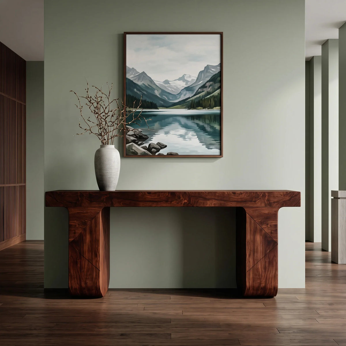 Contemporary Console Table With Geometric Legs For Entryway