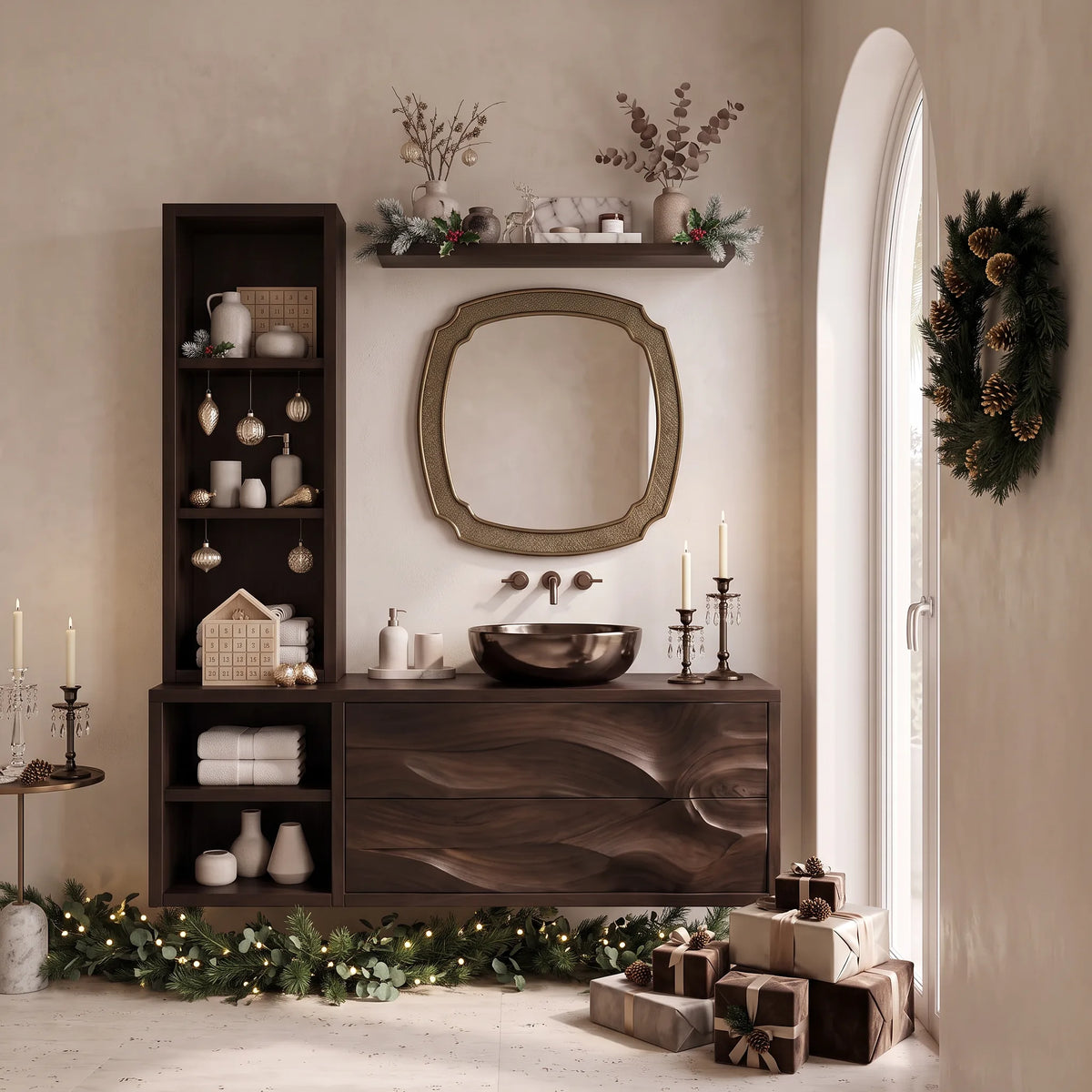 Mid Century Christmas Floating Vanity Urban Apartment