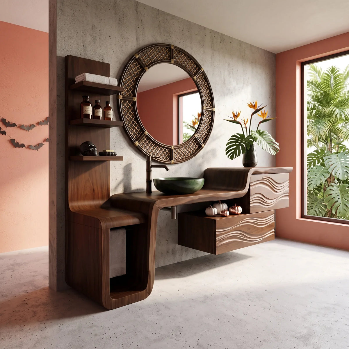 Organic Modern Halloween Bathroom Vanity Luxury Ensuite